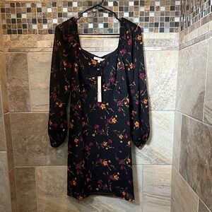 Chic Long Sleeve Floral Dress